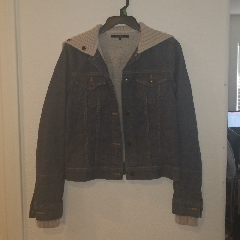 Theory Denim/knit jacket